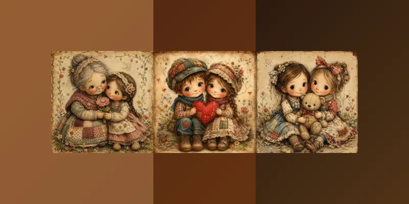 Whimsical Patchwork Storybook Kids generated by undefined