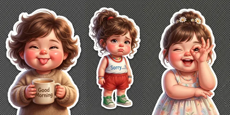Ultra Cute Cartoon Stickers generated by undefined