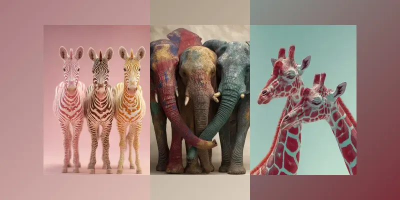 Vibrant African Wildlife Portraits generated by undefined