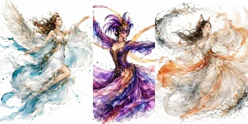 Elegant Motion Watercolor Characters generated by chatgpt-image