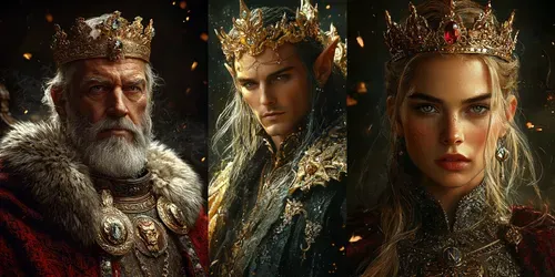 Fantasy King And Queen Portraits Royal Art generated by midjourney