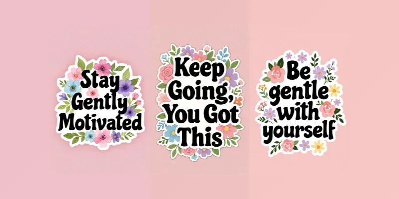 Pastel Floral Motivational Stickers generated by undefined