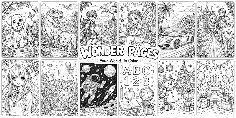 Printable Kids Coloring Page Generator generated by undefined