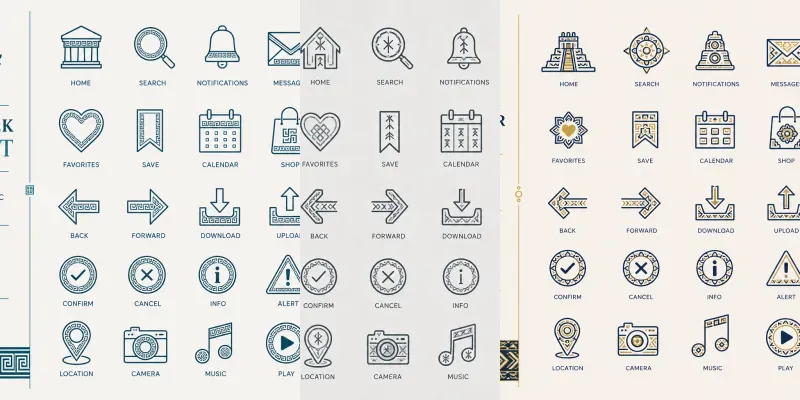 Ethnic Symbol UI Icon Systems generated by undefined
