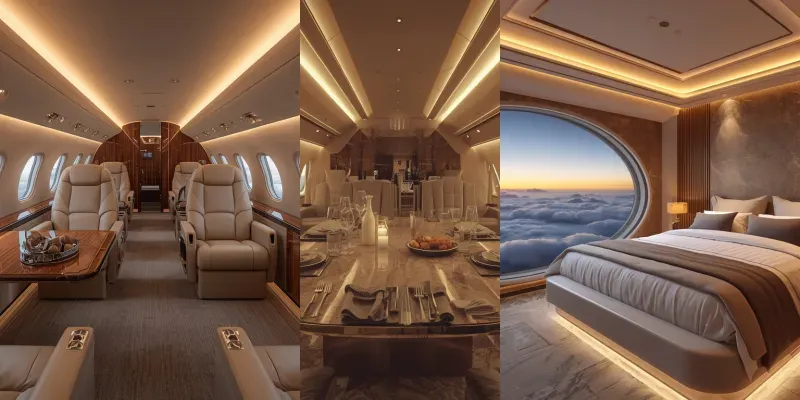 Ultra Luxury Private Jet Interiors generated by undefined