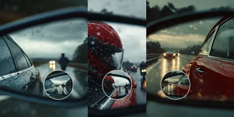 Cinematic Rear View Mirror Shots generated by undefined