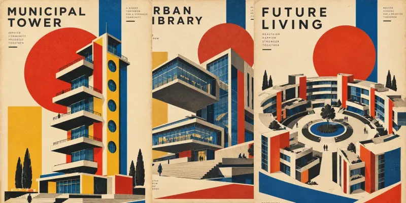 Bauhaus Architecture Art Posters generated by undefined