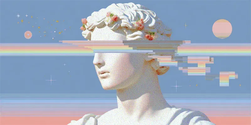 Dreamy Glitch Pastel Portraits generated by undefined