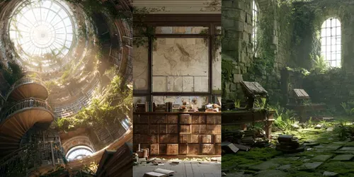Abandoned Libraries Art Generator generated by midjourney