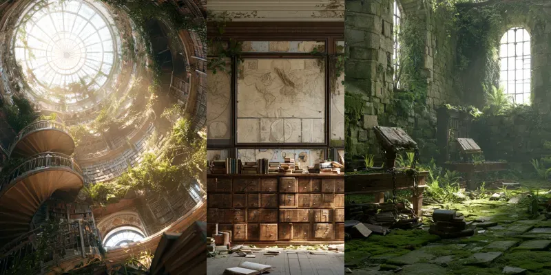 Abandoned Libraries Art Generator generated by undefined