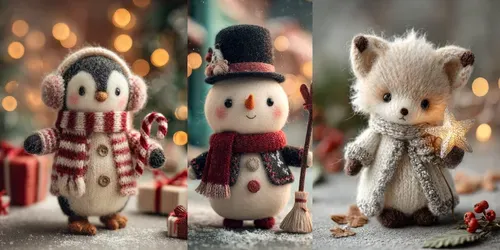 Christmas Wool Felt Characters generated by midjourney