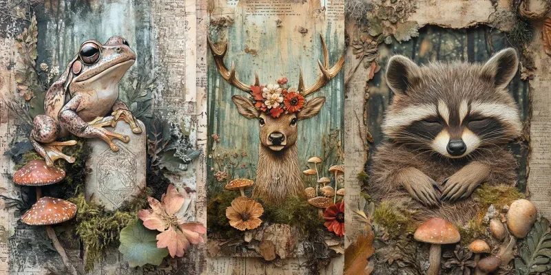 Forest Spirit Lore Junk Journal Pages generated by undefined
