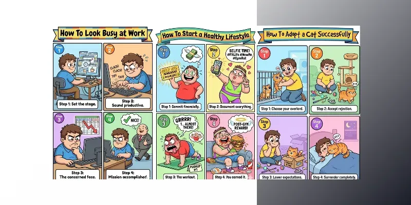 Funny How To Comic Strip Generator generated by undefined