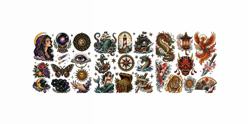 Vintage Tattoo Flash Collection Masters generated by undefined
