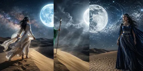 Desert Moon Priestess Scenes generated by chatgpt-image