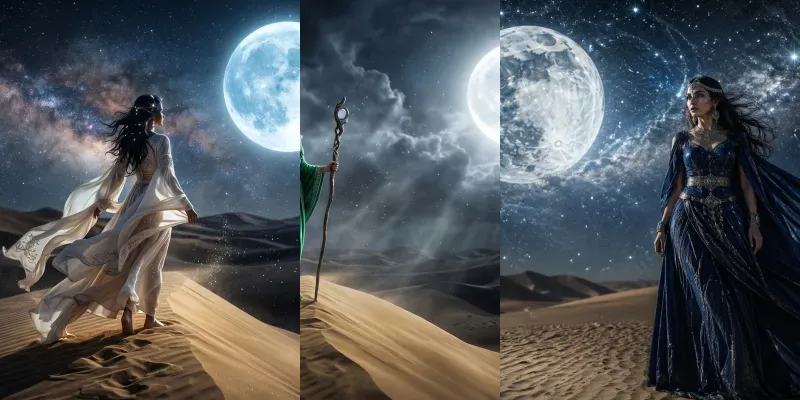 Desert Moon Priestess Scenes generated by undefined