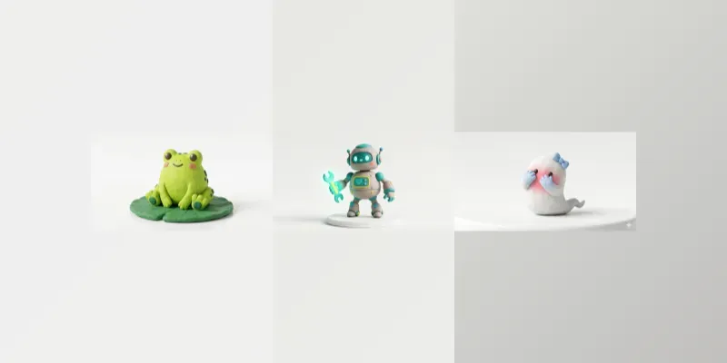 3D Clay Icon Characters generated by undefined
