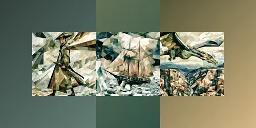 Geometric Painterly Poster Art generated by midjourney