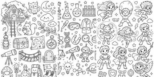 Kawaii Doodle Coloring Page Makers generated by chatgpt-image