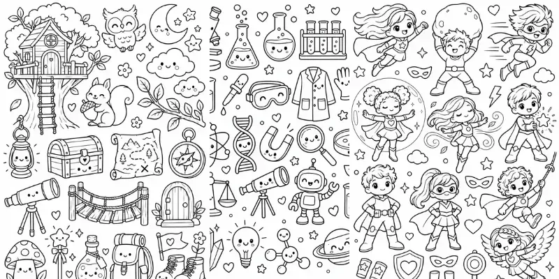 Kawaii Doodle Coloring Page Makers