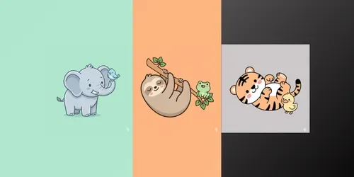 Kawaii Animal Vector Illustrations generated by gemini-image