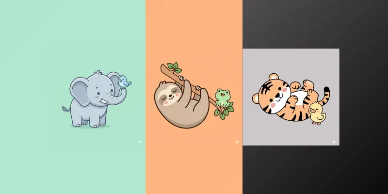Kawaii Animal Vector Illustrations generated by undefined
