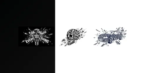 Exploding Object Kinetic Typography Texts generated by gemini-image