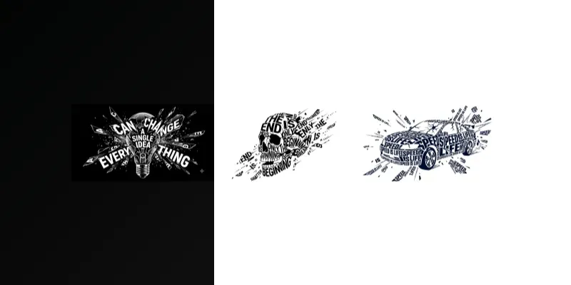 Exploding Object Kinetic Typography Texts generated by undefined