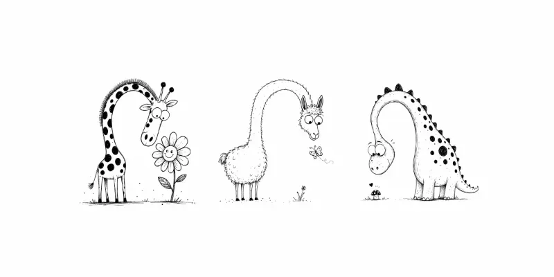 Whimsical Longneck Doodles generated by undefined