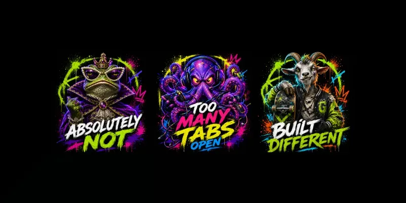Neon Mascot Slogan Tees generated by undefined