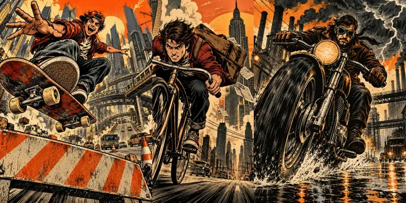 Dynamic Vintage Comic Urban Adventures generated by undefined