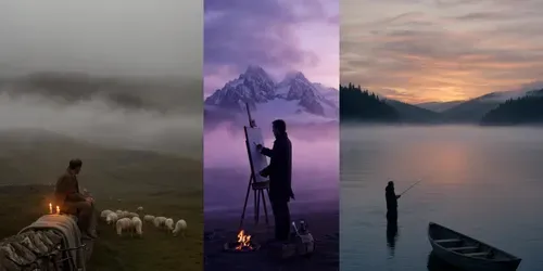 Cinematic Moody Fog Solitude Scenes generated by grok-video