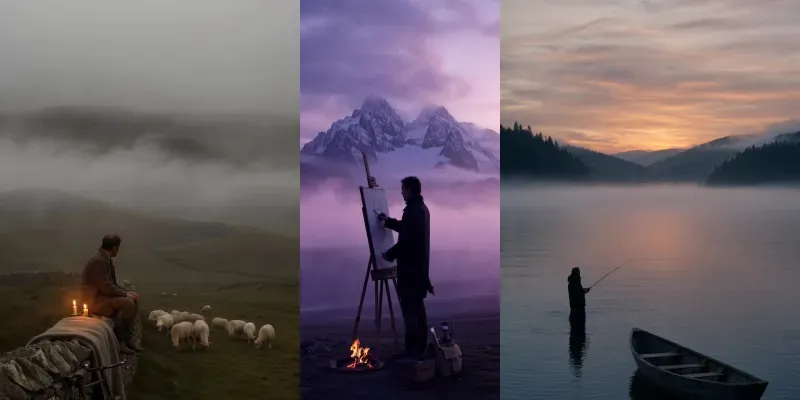 Cinematic Moody Fog Solitude Scenes generated by undefined