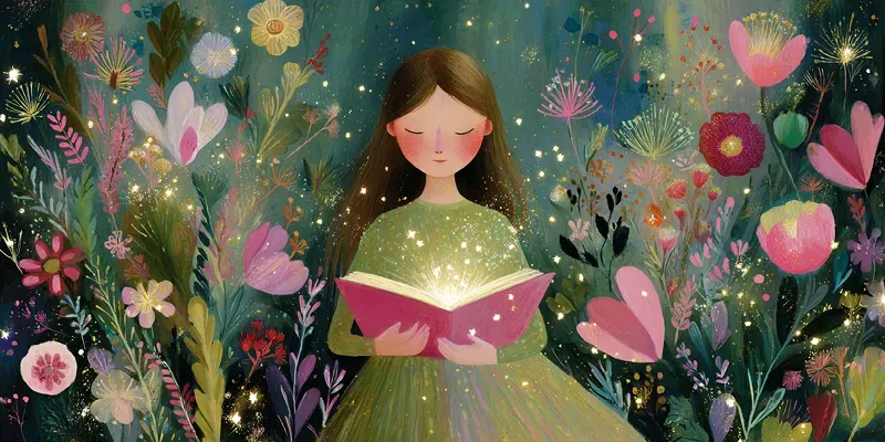 Whimsical Storybook Garden Art generated by undefined