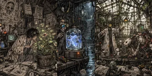 Surreal Mad Scientist Lab Illustrations generated by chatgpt-image