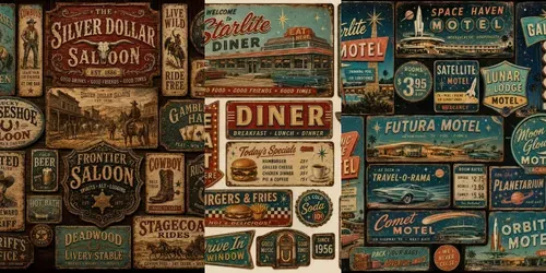 Retro Americana Sign Collections generated by chatgpt-image