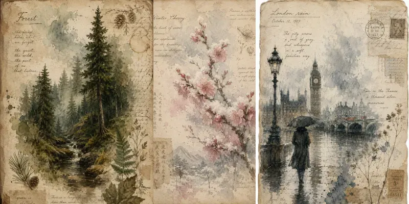 Vintage Watercolor Manuscript generated by undefined