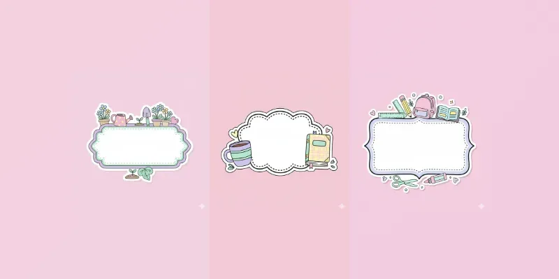 Pastel Journaling Frame Sticker Makers generated by undefined