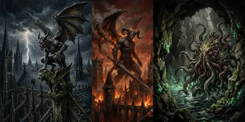 Gothic Dark Fantasy Oil Paintings generated by gemini-image