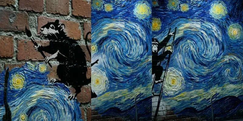 Starry Graffiti Van Gogh Meets Banksy generated by undefined