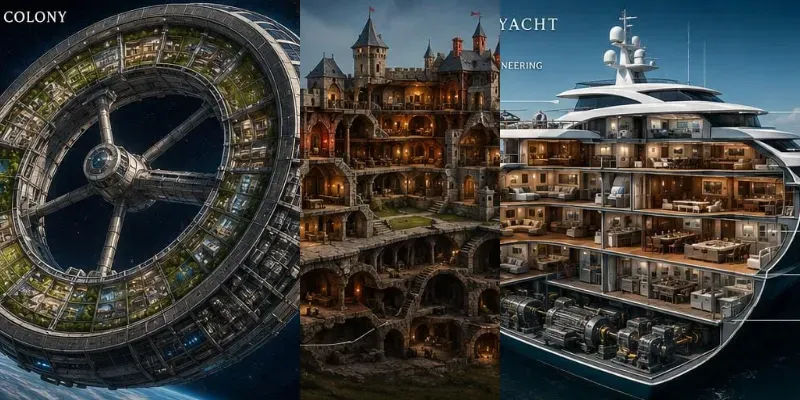 Cutaway Crosssection Illustrations generated by undefined