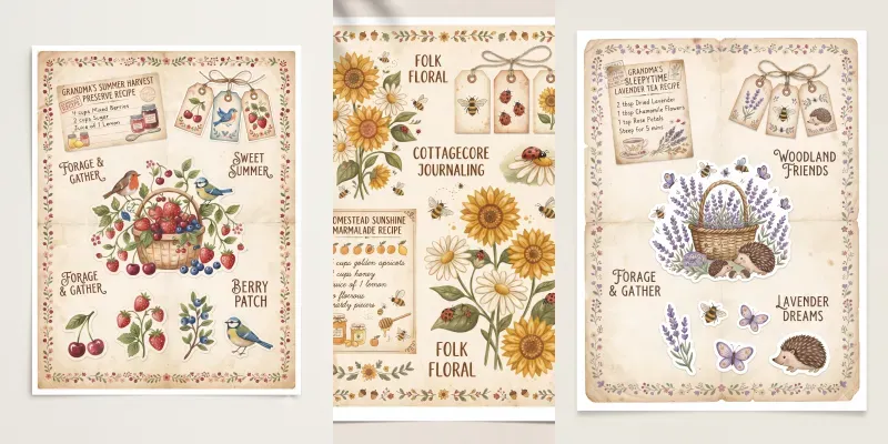 Cottagecore Mushroom Journal Kits generated by undefined