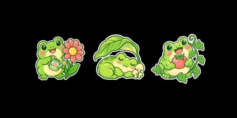 Cute Frog Sticker Templates generated by undefined