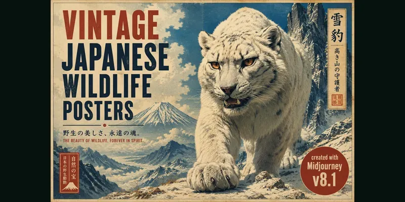 Vintage Japanese Wildlife Posters generated by undefined
