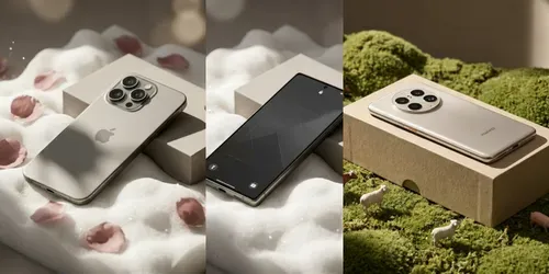 Editorial Luxury Phone Product Mockups generated by gemini-image