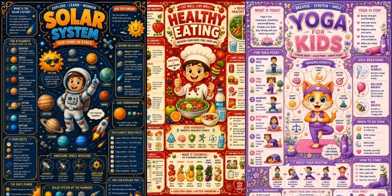 Cartoon Educational Infographic Posters generated by undefined