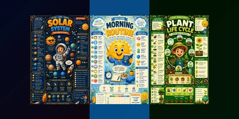 Cartoon Educational Infographic Posters generated by undefined