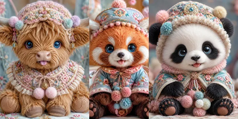 Whimsical Plush Character Portraits generated by undefined