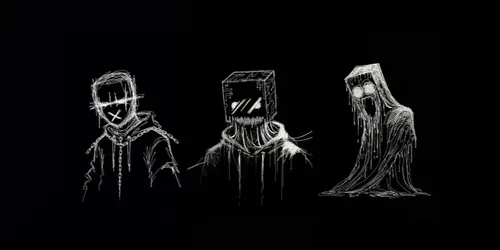 Minimalist Creepy Line Art Horrors generated by grok-image