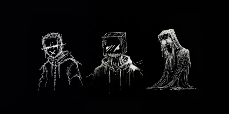 Minimalist Creepy Line Art Horrors generated by undefined